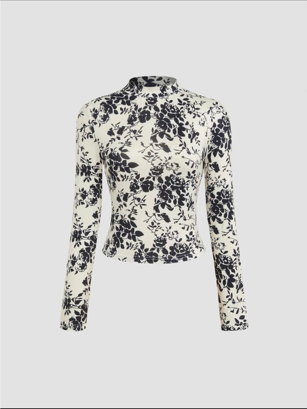 Slim-fit floral long-sleeved top